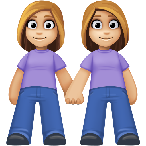 Duas Mulheres De Mãos Dadas: Tom de Pele Médio-Claro