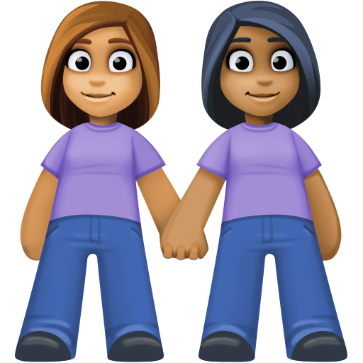 Women Holding Hands: Medium Skin Tone, Medium-Dark Skin Tone