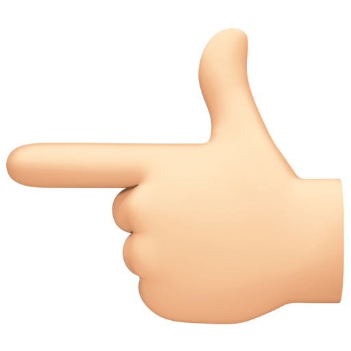 Указывающий налево палец: очень светлый тон кожи для Facebook 15.0