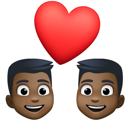 Закохана пара: чоловік чоловік дуже темний тон шкіри для Facebook 15.0