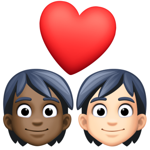 Закохана пара: дорослий дорослий дуже темний тон шкіри дуже світлий тон шкіри для Facebook 15.0