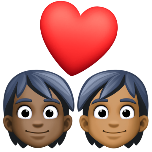 Закохана пара: дорослий дорослий дуже темний тон шкіри темний тон шкіри для Facebook 15.0