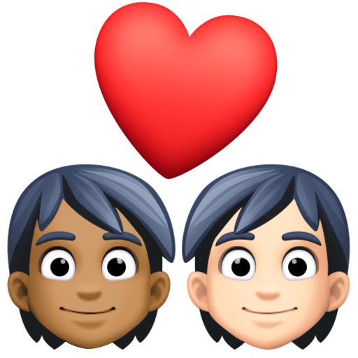 Закохана пара: дорослий дорослий темний тон шкіри дуже світлий тон шкіри для Facebook 15.0