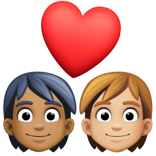 Закохана пара: дорослий дорослий темний тон шкіри світлий тон шкіри для Facebook 15.0