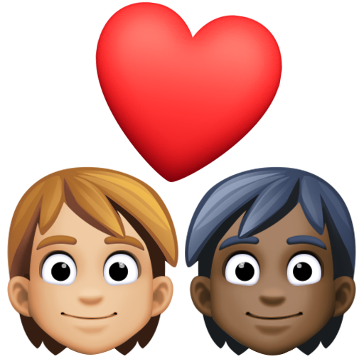 Влюбленная пара: взрослый взрослый светлый тон кожи очень темный тон кожи для Facebook 15.0