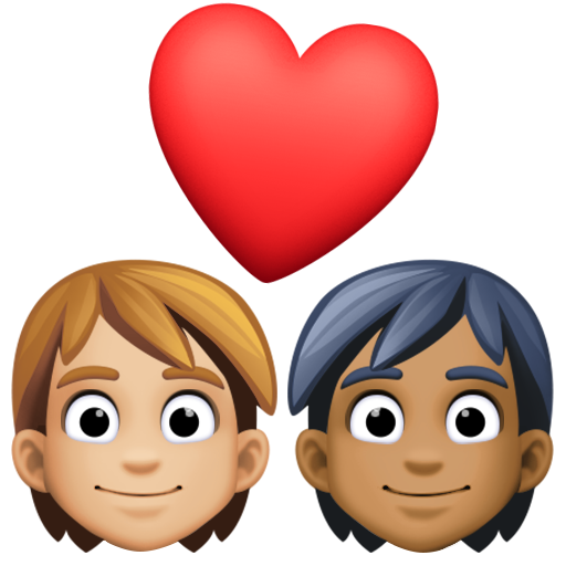 Закохана пара: дорослий дорослий світлий тон шкіри темний тон шкіри для Facebook 15.0