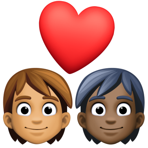 Закохана пара: дорослий дорослий середній тон шкіри дуже темний тон шкіри для Facebook 15.0