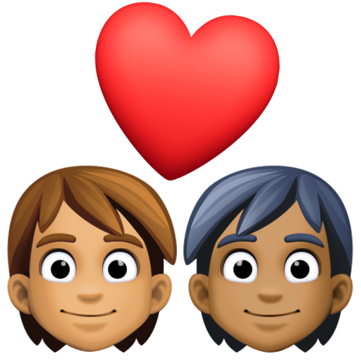 Закохана пара: дорослий дорослий середній тон шкіри темний тон шкіри для Facebook 15.0