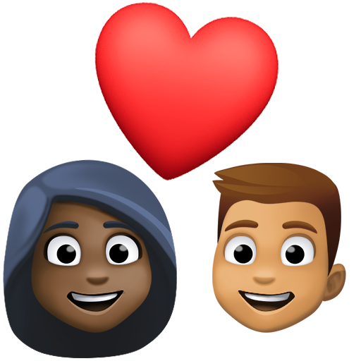 Закохана пара: жінка чоловік дуже темний тон шкіри середній тон шкіри для Facebook 15.0