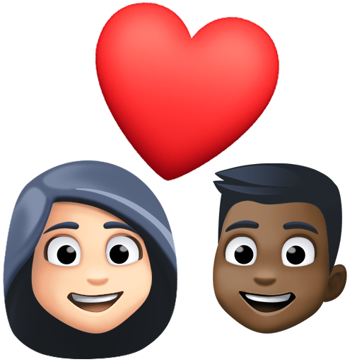 Закохана пара: жінка чоловік Дуже світлий тон шкіри дуже темний тон шкіри для Facebook 15.0