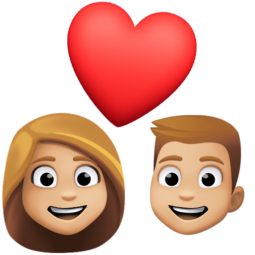 Закохана пара: жінка чоловік світлий тон шкіри для Facebook 15.0