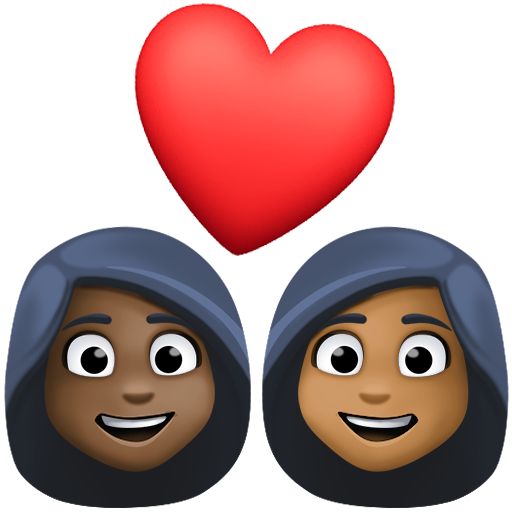 Закохана пара: жінка жінка дуже темний тон шкіри темний тон шкіри для Facebook 15.0