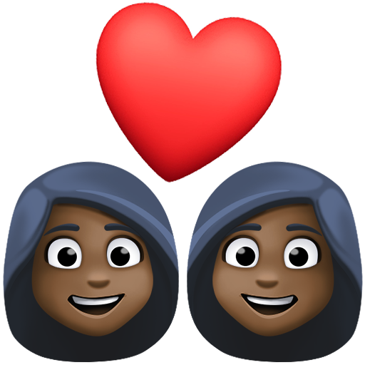 Закохана пара: жінка жінка дуже темний тон шкіри для Facebook 15.0