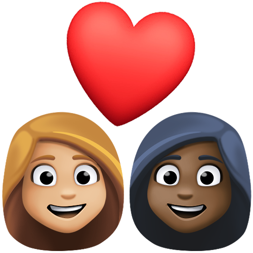 Закохана пара: жінка жінка світлий тон шкіри дуже темний тон шкіри для Facebook 15.0