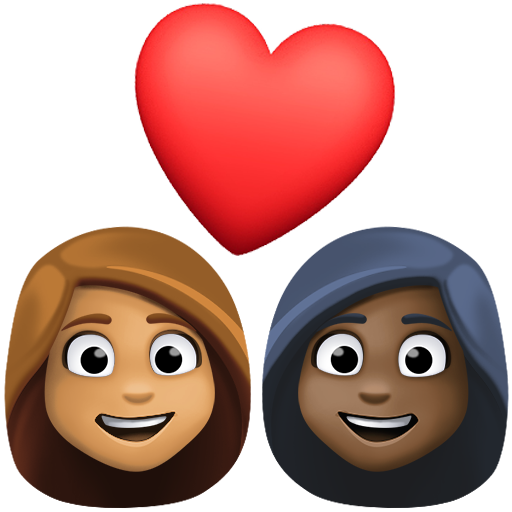 Закохана пара: жінка жінка середній тон шкіри дуже темний тон шкіри для Facebook 15.0