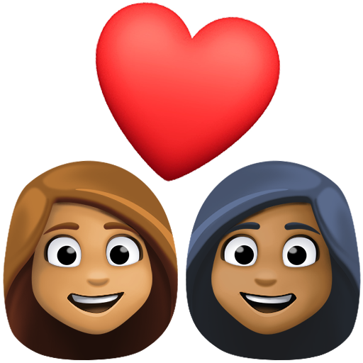 Закохана пара: жінка жінка середній тон шкіри темний тон шкіри для Facebook 15.0