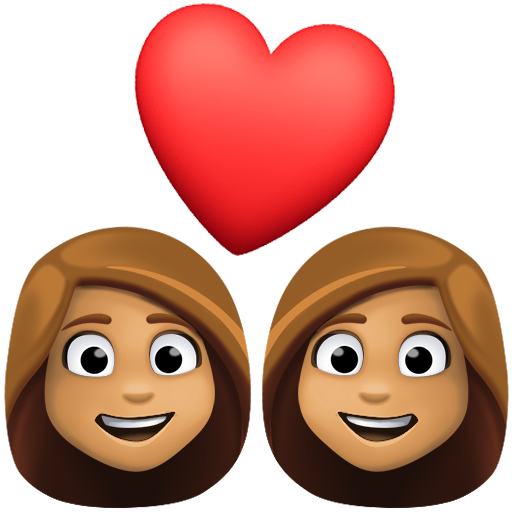 Закохана пара: жінка жінка середній тон шкіри для Facebook 15.0