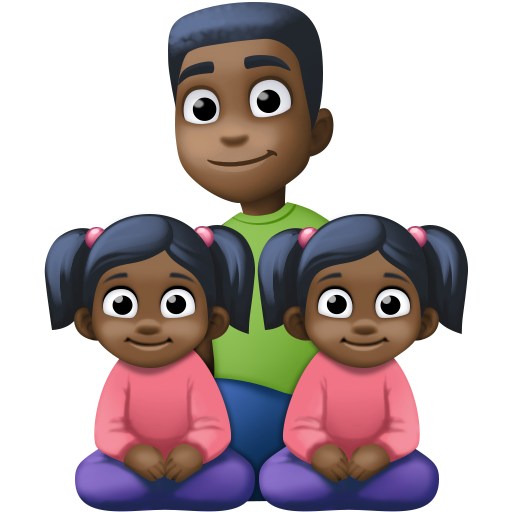 Семья - Мужчина: Темный оттенок кожи, Девушка: Темный оттенок кожи, Девушка: Темный оттенок кожи для Facebook 15.0