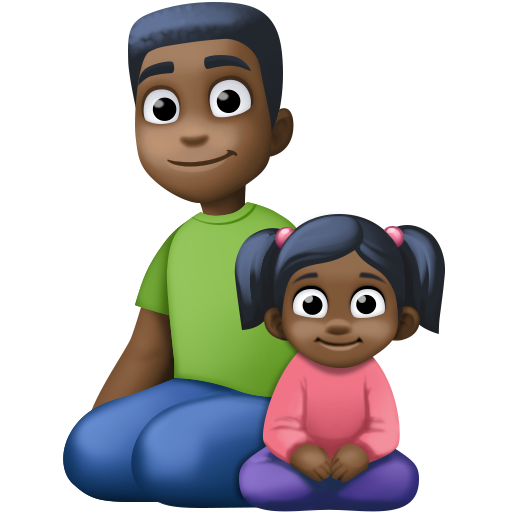 Сім'я-чоловік: темний відтінок шкіри, дівчинка: темний відтінок шкіри для Facebook 15.0