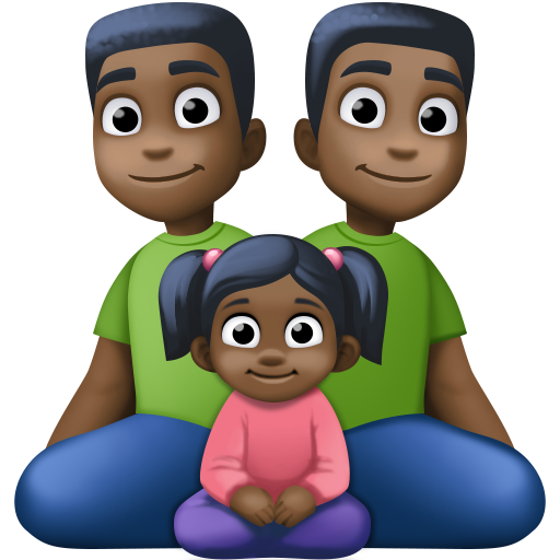 Семья - Мужчина: Темный оттенок кожи, Мужчина: Темный оттенок кожи, Девушка: Темный оттенок кожи для Facebook 15.0
