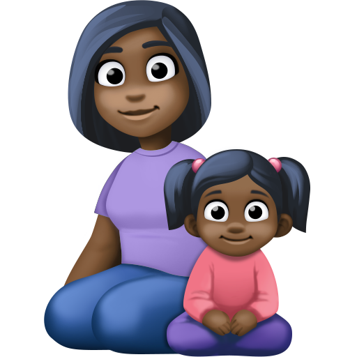 Семья - Женщина: Темный оттенок кожи, Девочка: Темный оттенок кожи для Facebook 15.0