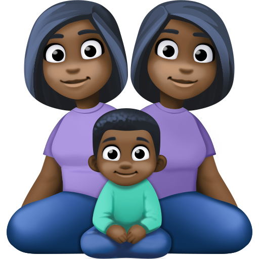 Сім'я-жінка: темний тон шкіри, жінка: темний тон шкіри, хлопчик: темний тон шкіри для Facebook 15.0