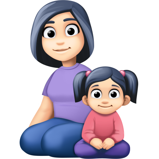 Сім'я-жінка: світлий тон шкіри, дівчинка: світлий тон шкіри для Facebook 15.0