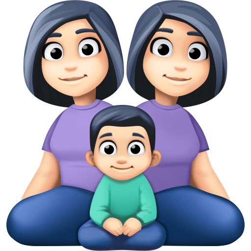 Сім'я-жінка: світлий тон шкіри, жінка: світлий тон шкіри, хлопчик: світлий тон шкіри для Facebook 15.0