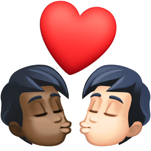 Поцілунок: дорослий дорослий дуже темний тон шкіри дуже світлий тон шкіри для Facebook 15.0