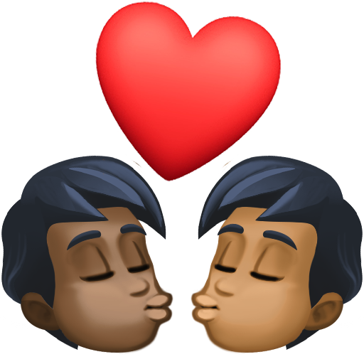 Поцілунок: дорослий дорослий дуже темний тон шкіри темний тон шкіри для Facebook 15.0