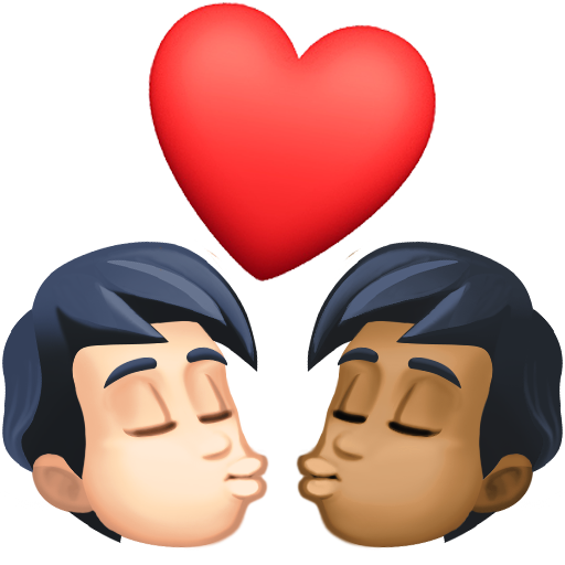 Поцілунок: дорослий дорослий дуже світлий тон шкіри темний тон шкіри для Facebook 15.0