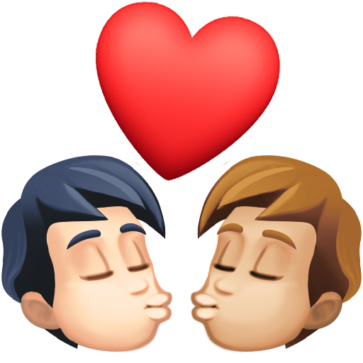 Поцілунок: дорослий дорослий дуже світлий тон шкіри світлий тон шкіри для Facebook 15.0