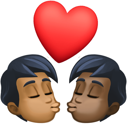 Поцілунок: дорослий дорослий темний тон шкіри дуже темний тон шкіри для Facebook 15.0