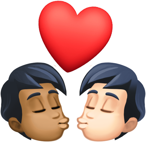 Поцілунок: дорослий дорослий темний тон шкіри дуже світлий тон шкіри для Facebook 15.0