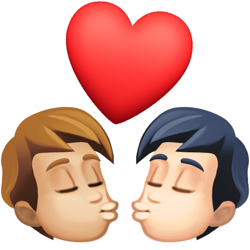 Поцілунок: дорослий дорослий світлий тон шкіри дуже світлий тон шкіри для Facebook 15.0