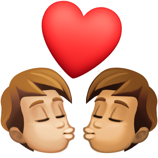 Поцелуй: взрослый взрослый светлый тон кожи средний тон кожи для Facebook 15.0