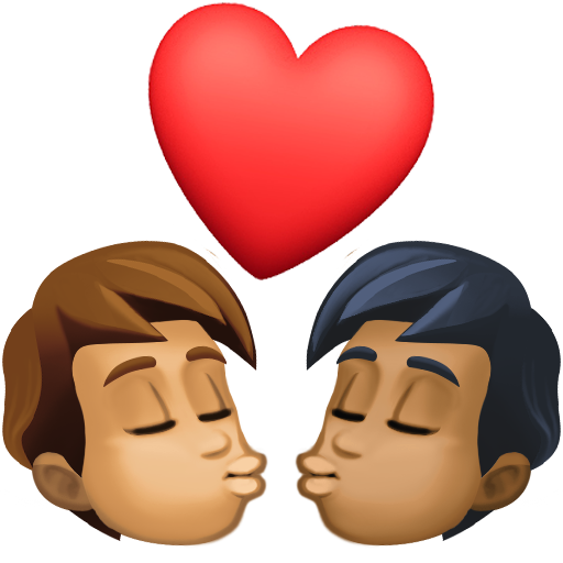 Поцілунок: дорослий дорослий середній тон шкіри темний тон шкіри для Facebook 15.0