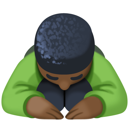 Чоловік кланяється: дуже темний тон шкіри для Facebook 15.0