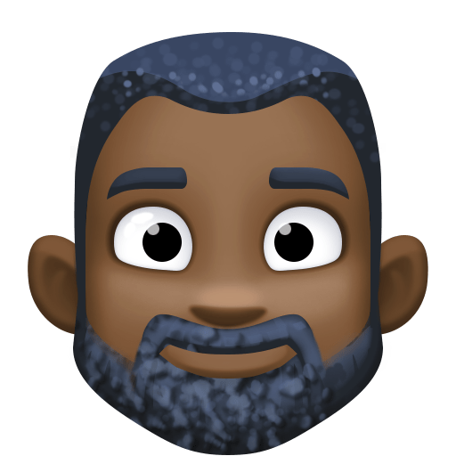 Бородатий чоловік: дуже темний тон шкіри для Facebook 15.0