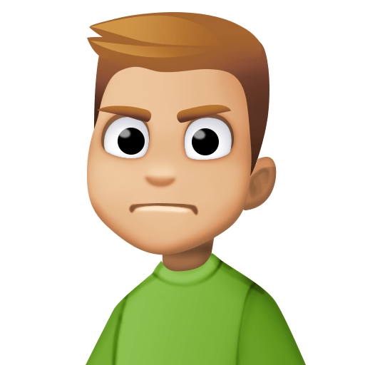 Нахмурився чоловік: світлий тон шкіри для Facebook 15.0