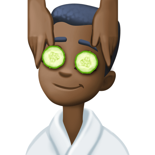 Чоловікові масажують обличчя: дуже темний тон шкіри для Facebook 15.0