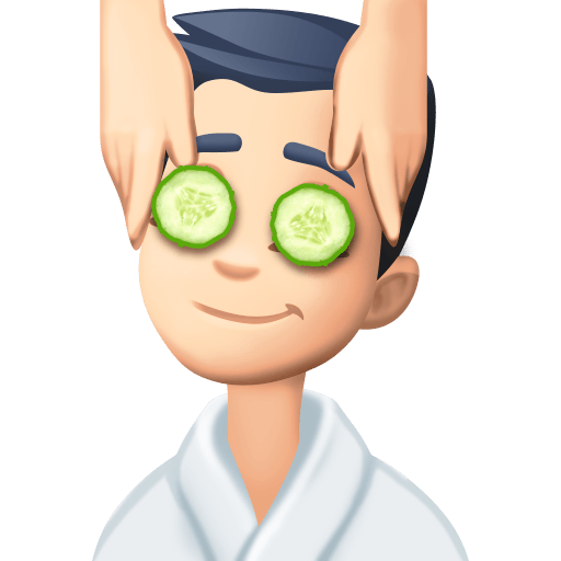 Чоловікові масажують обличчя: дуже світлий тон шкіри для Facebook 15.0