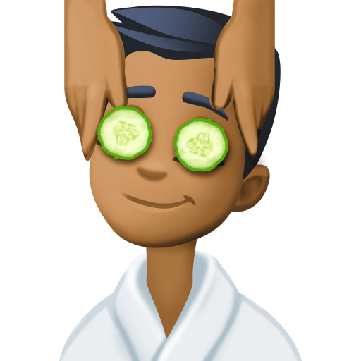 Чоловікові масажують обличчя: темний тон шкіри для Facebook 15.0