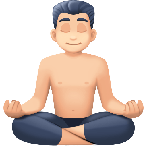 Мужчина в позе лотоса: очень светлый тон кожи для Facebook 15.0