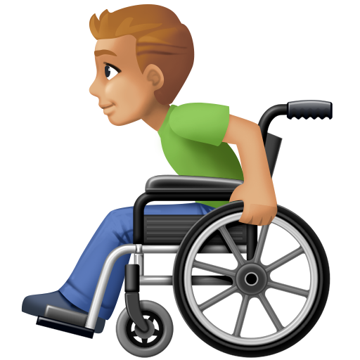 Чоловік в ручному кріслі-візку: світлий тон шкіри для Facebook 15.0