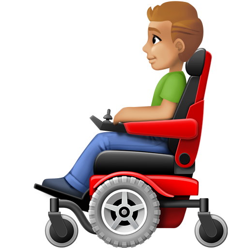 Чоловік в електричному кріслі-візку: світлий тон шкіри для Facebook 15.0