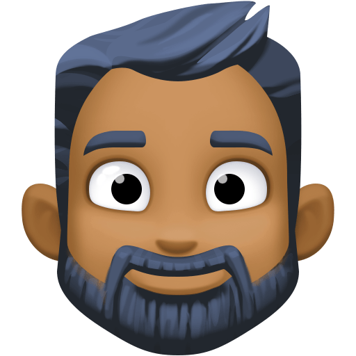 Бородатий чоловік: темний тон шкіри для Facebook 15.0