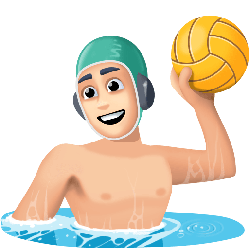 Мужчина играет в водное поло: очень светлый тон кожи для Facebook 15.0