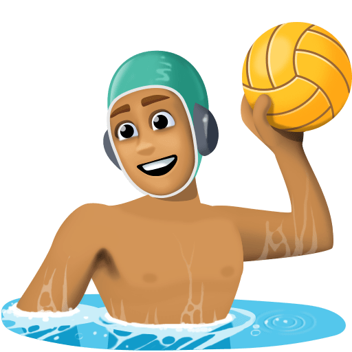 Мужчина играет в водное поло: средний тон кожи для Facebook 15.0