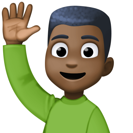 Чоловік з піднятою рукою: дуже темний тон шкіри для Facebook 15.0